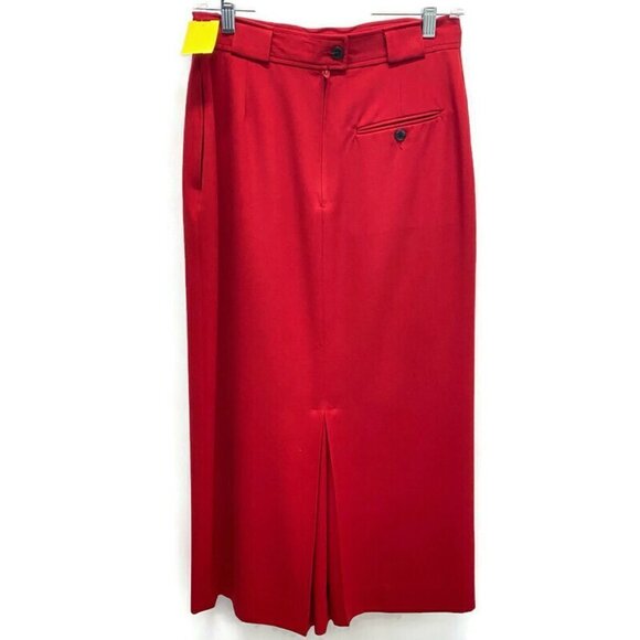 Corbin Ltd Vintage Red Wool Midi Pencil Skirt - Picture 1 of 3